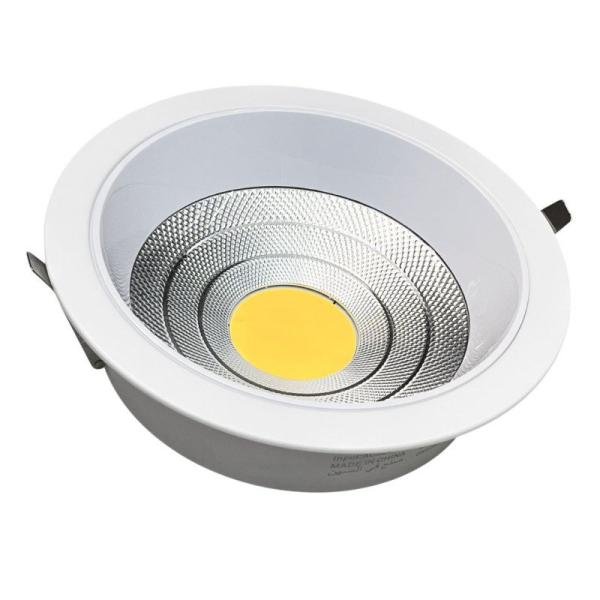 Bestar COB LED Downlight - 30W, 6500K Cool White, Round White Body