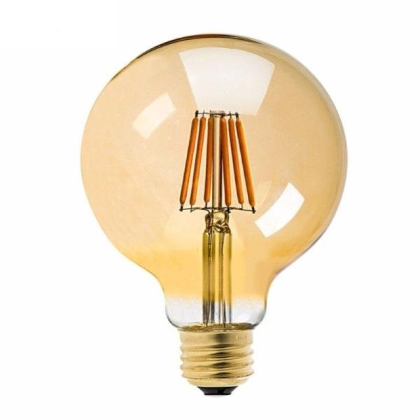 J&T G125 LED Filament Bulb - 4W, Warm White, Golden Glass, E27 Base