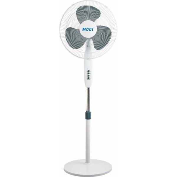 MODI 16" Stand Fan – 60W High-Power Motor, 3-Speed Control, Oscillation & Adjustable Height, White Finish