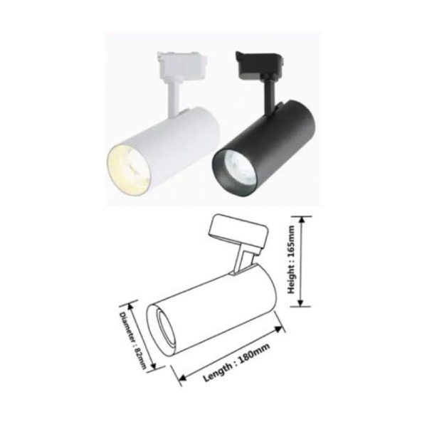 SHINYLAND LED TRACK LIGHT-50WATTS-BLACK BODY-WHITE