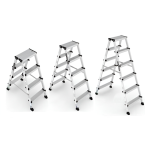 Industrial Home Ladder Aluminum Folding Step Rack Stool (3 Step, White)