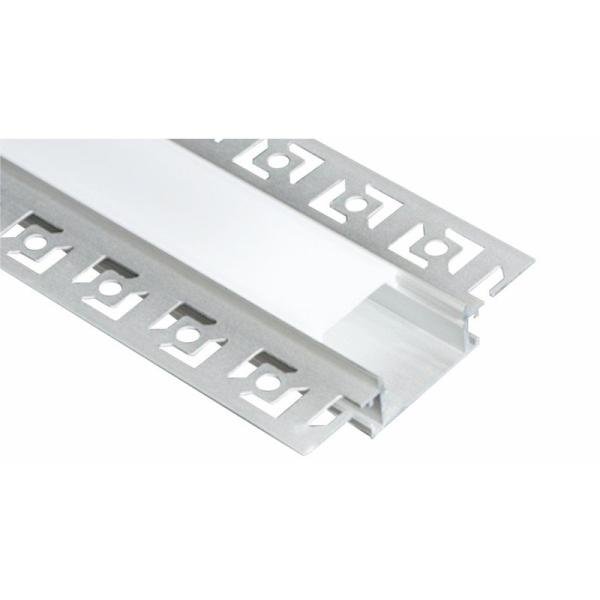 VG-H12 2M Aluminum LED Profile - Trimless Recessed Drywall Channel, Dot-Free Diffused Lighting, 6063-T5 Anodized Finish