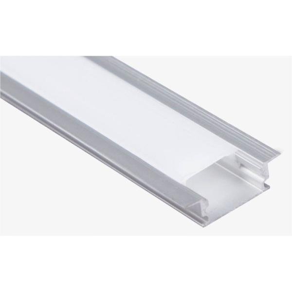 MODI Recessed LED Aluminum Profile - 2M Anodized 6063-T5 with PC Diffused Cover, Dot-Free Lighting, 16.7×6.5×23.6mm