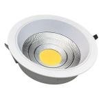 Bestar COB LED Downlight - 30W, 3000K Warm White, Round White Body