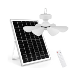 SOLAR CEILING FAN, 25W SOLAR POWERED RECHARGEABLE CEILING FAN WITH LIGHT, 32WH/10000MAH BATTERY BACKUP, REMOTE CONTROL