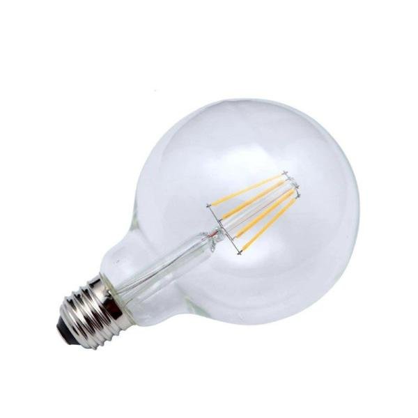 J&T G95 LED Filament Bulb - 4W, Warm White, Clear Glass, E27 Base