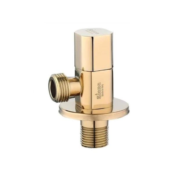SIENA Angle Valve - Gold Finish, Brass Cartridge, Anti-Limescale, Precision Water Flow (Model 6061202)