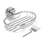 SIENA Round Soap Basket - Chrome-Plated Stainless Steel, Wall-Mounted, Stylish & Functional (Model 7073103)