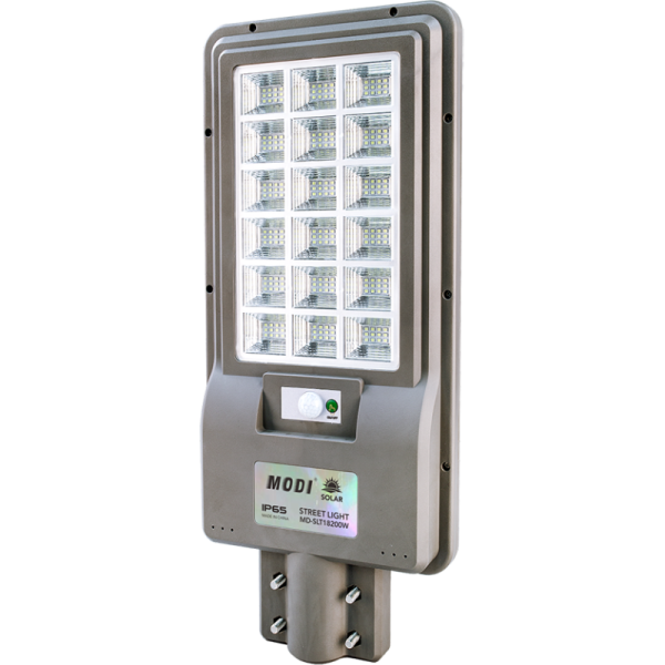 MODI 200W Solar LED Street Light - 6500K Daylight, Motion Sensor, IP65 Waterproof, Remote & Time Control