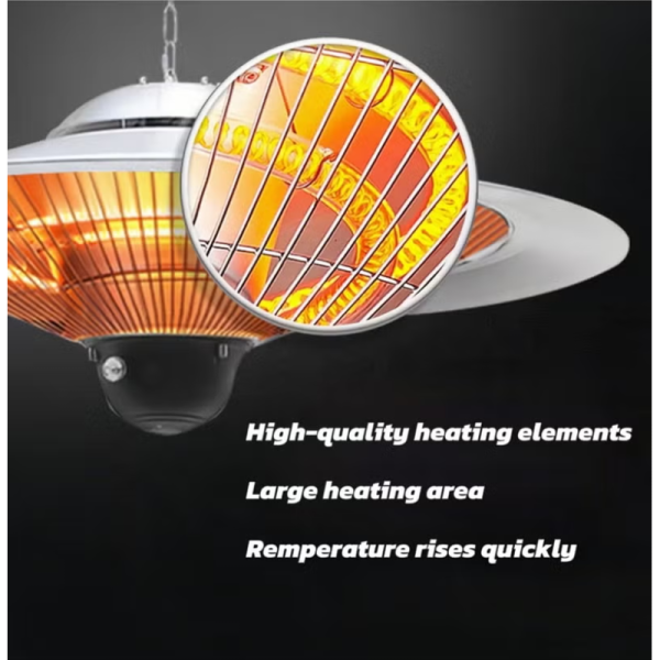 TAIYUAN Electric Ceiling Heater - 3000W, Stainless Steel & Aluminum Body, Adjustable Heat Settings