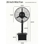 TAIYUAN 26-Inch INDUSTRIAL STAND MIST FAN 240WATTS